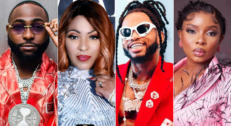 From left: Davido, Viviane Chidid, Diamond Platnumz and Yemi Alade