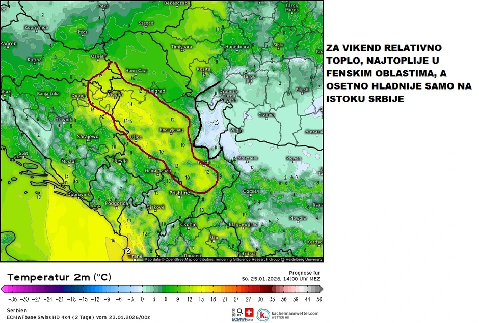 Toplije vreme za vikend, oasim na istoku Srbije gde će se zadržati niske temperature