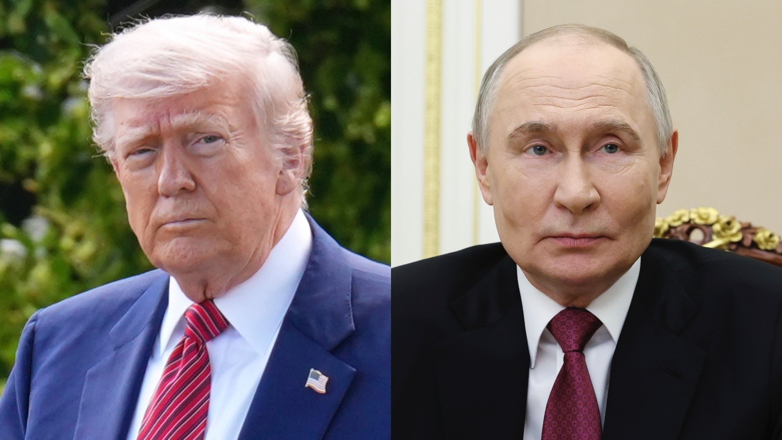 Americký prezident Donald Trump a ruský prezident Vladimir Putin.