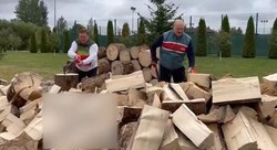 Absurdalny film z Łukaszenką. Dyktator rąbie drewno, mówi o Dudzie i Morawieckim