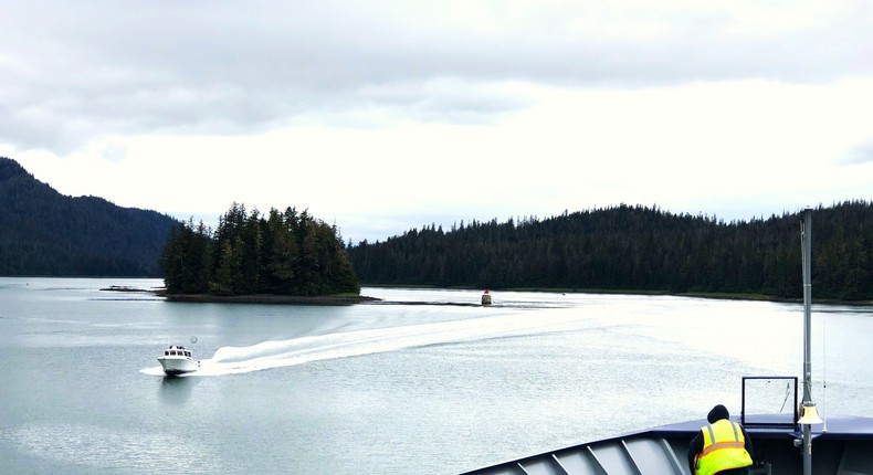 Alaska's public ferries navigate the Inside Passage, an area often frequented by cruise ships.Brendan Sainsbury