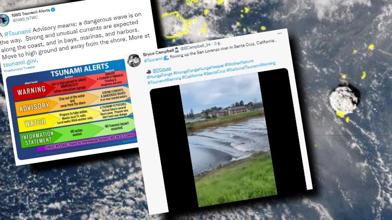 USA. W Kalifornii ostrzeżenie przed tsunami po wybuchu wulkanu. Źródło: Twitter