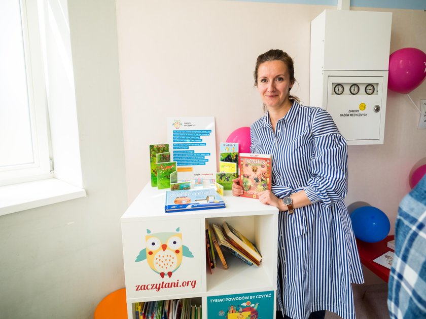 Biblioteka dla małych pacjentów w szpitalu Korczaka