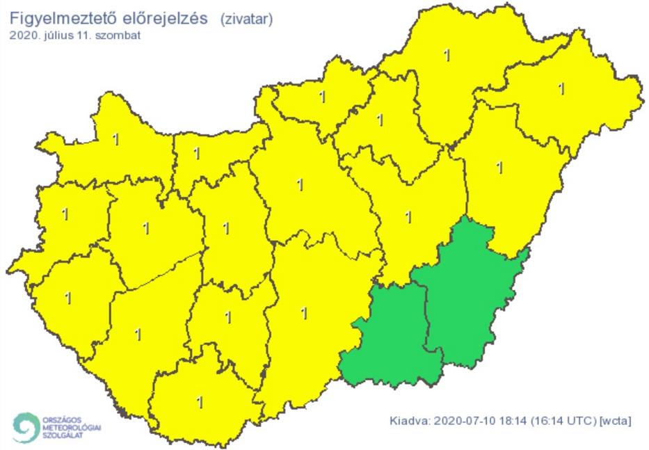 Szinte mindenhol számítani lehet zivatarokra / Grafika: Met.huzivatar