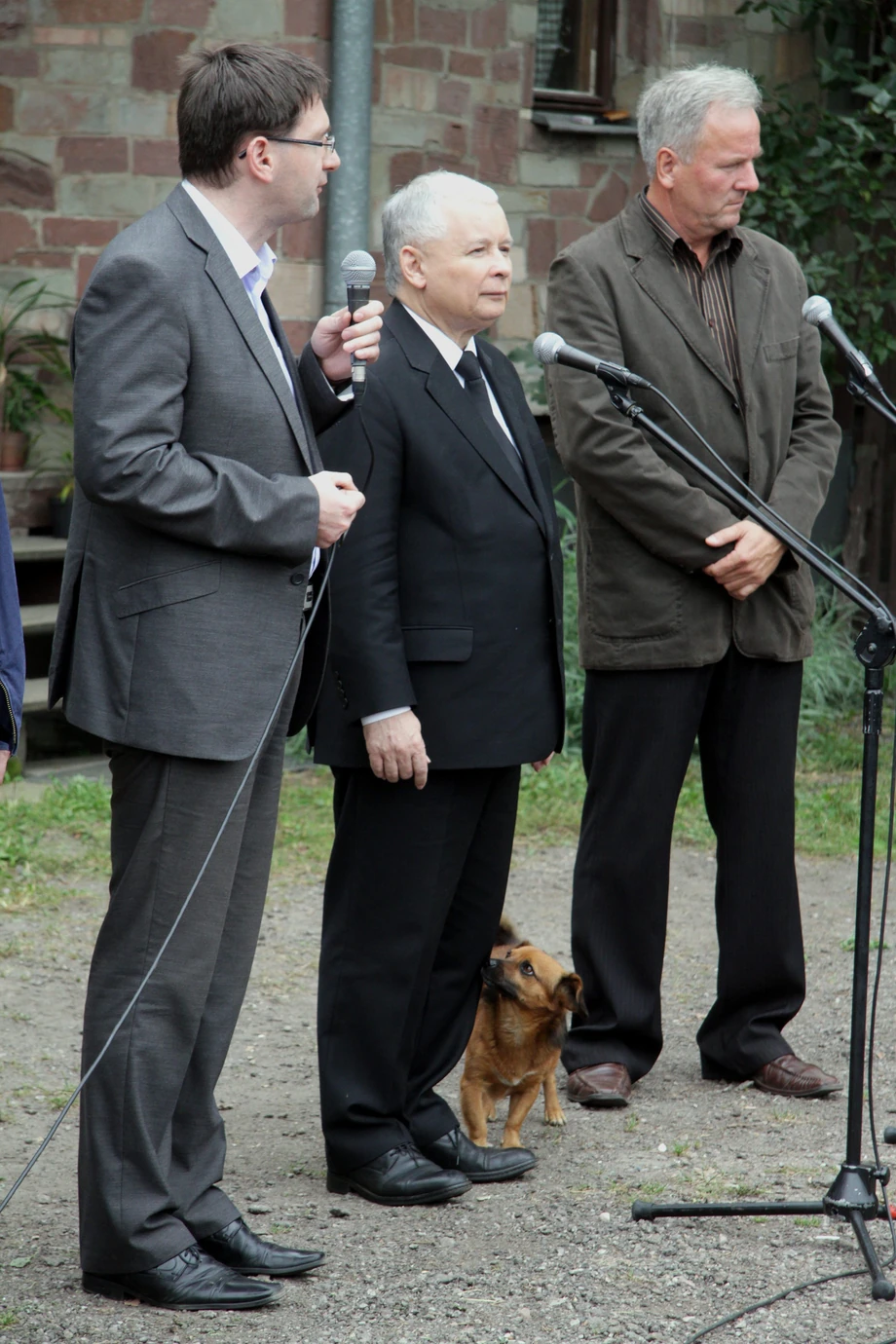 Daniel Obajtek i Jarosław Kaczyński wraz z plantatorem papryki Stanisławem Kowalczykiem