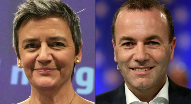 EU Commissioner for Competition Margrethe Vestager and German MEP Manfred Weber are vying to become the next EU Commision president