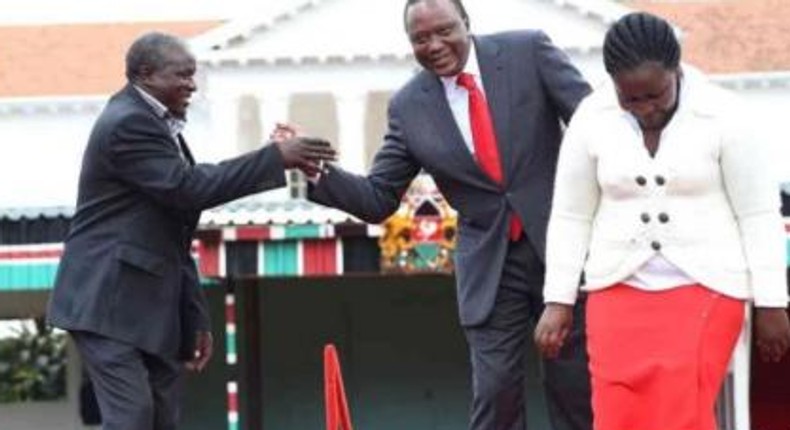 President Kenyatta with Former Kibwezi MP and Tip Tip Party leader Kalembe Ndile