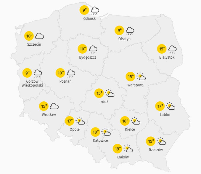 Temperatura w Polsce w sobotę