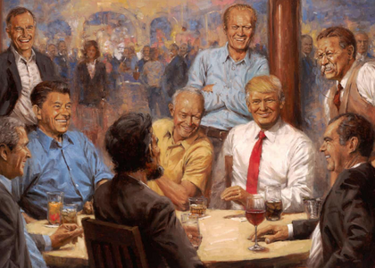 Obraz Trumpa w gabinecie Trumpa. Kuriozalny portret kryje jednak tajemnicę  - Świat - Newsweek.pl