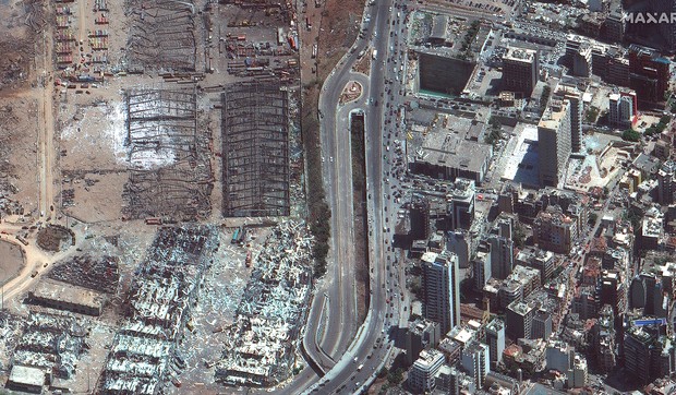 Bejrut, eksplozija, satelitski snimci, pre i posle