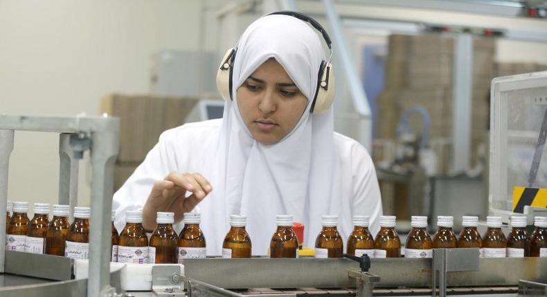 An employee works at the EIPICO medicine factory at the industrial area at Al-Asher Min Ramdan city at the outskirts of Cairo, Egypt, January 27, 2016. 