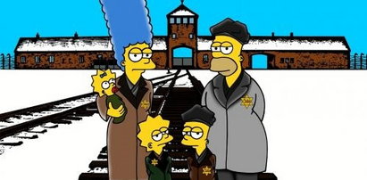 Simpsonowie z kreskówki wysłani do Auschwitz! Szokujący komiks