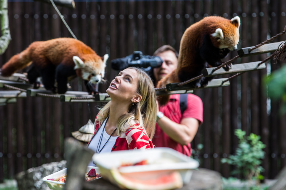 Agnieszka Woźniak-Starak w poznańskim ZOO