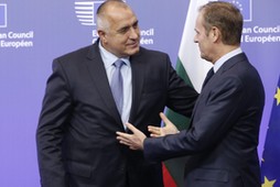 Prime Minister of Bulgaria Boyko Borisov at the EU Council headquarters in Brussels