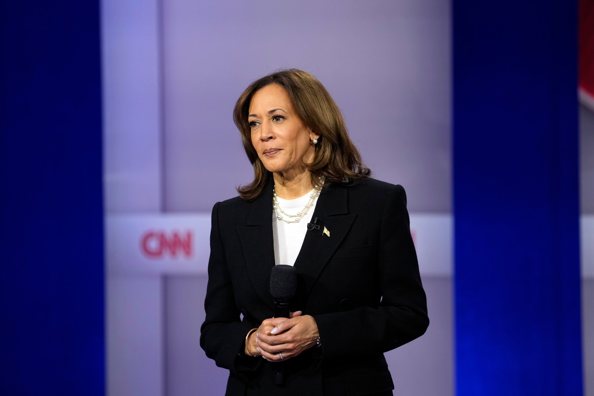 Demokratická prezidentská kandidátka a americká viceprezidentka Kamala Harris.
