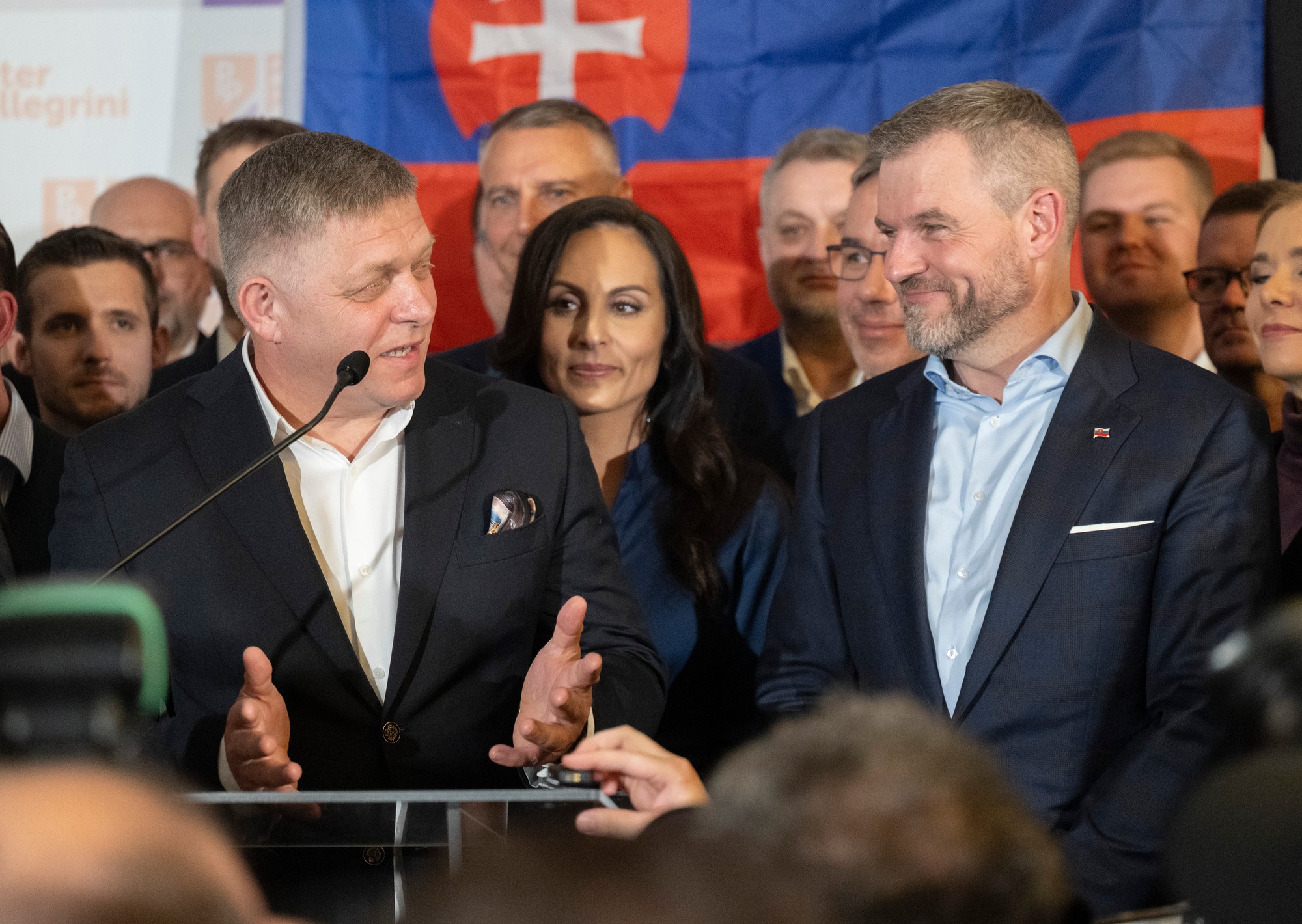 Premiér Robert Fico a budúci slovenský prezident Peter Pellegrini.