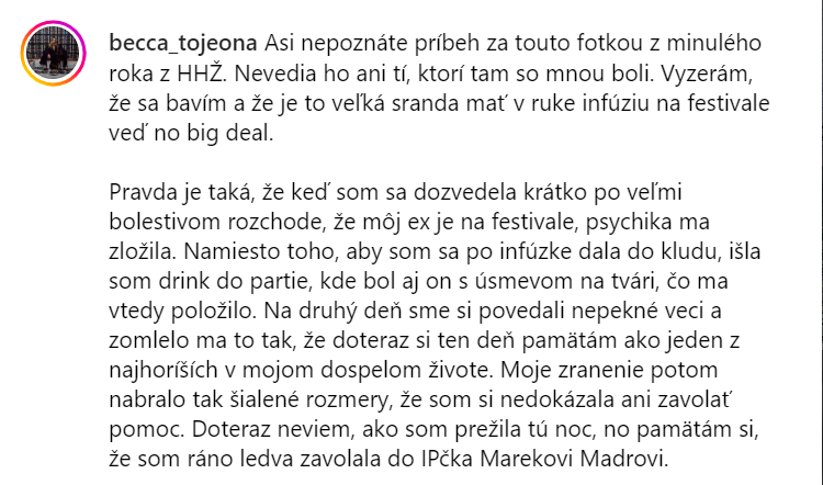 Becca prehovorila o psychickom zrútení.