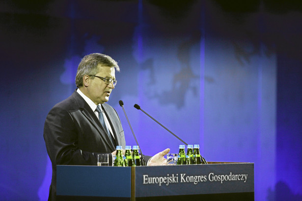 Prezydent RP Bronislaw Komorowski podczas Europejskiego Kongresu Gospodarczego 2012