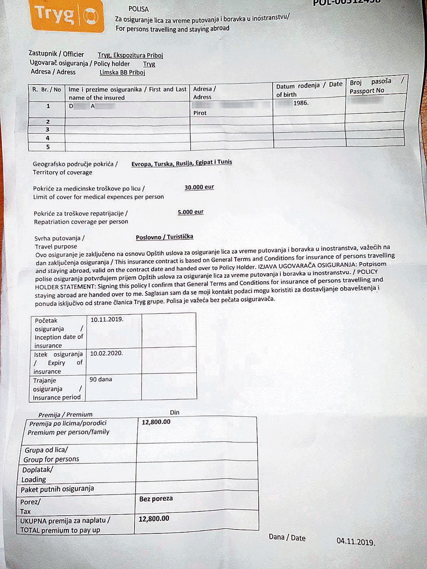 Radnici su dobili polise putem brze pošte, kao pokriće za svoju uplatu