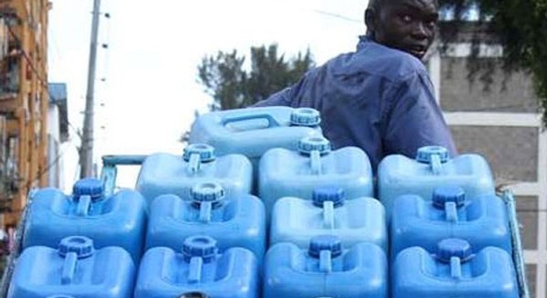 A water vendor in Tena Estate in Nairobi in the past.