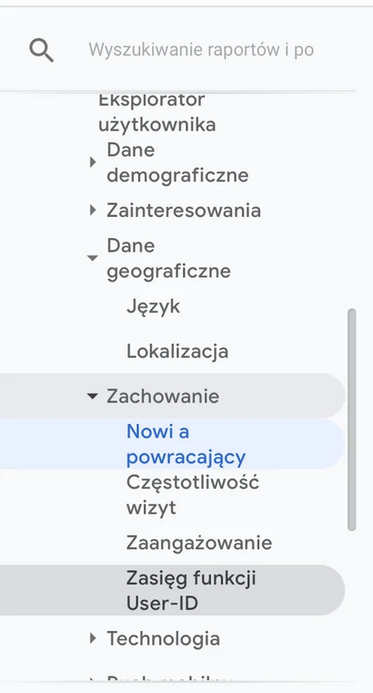 Różnorodność danych dostępnych w Google Analytics