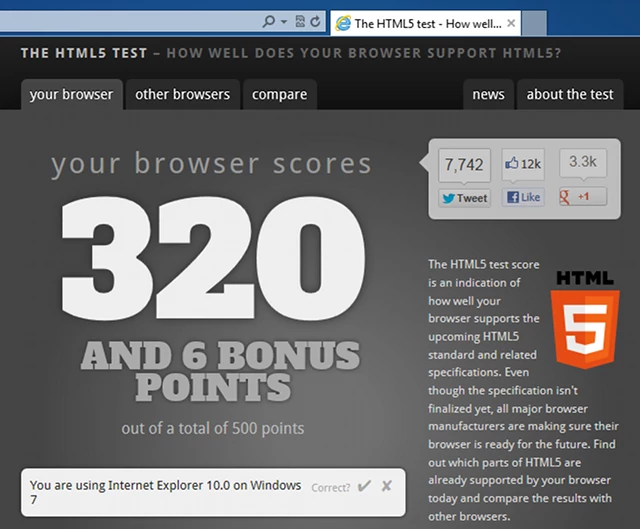 Test przeglądarki Internet Explorer 10 Preview dla Windows 7