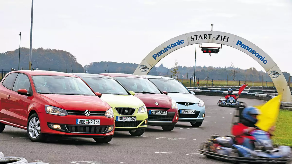 Z małych ścigaczy wiele radości - Prównanie: Volkswagen Polo kontra Seat Ibiza, Renault Clio i Mazda 2