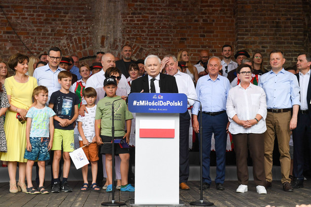 Jarosław Kaczyński podczas spotkania w Pułtusku
