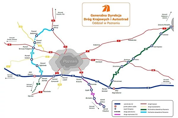 Wschodnia obwodnica Poznania - mapka