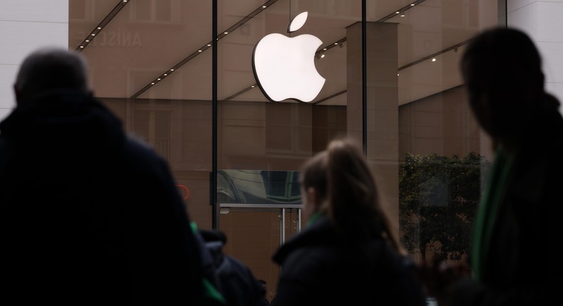 People walk past an Apple Store on March 25, 2024, in Berlin, Germany.Sean Gallup/Getty Images