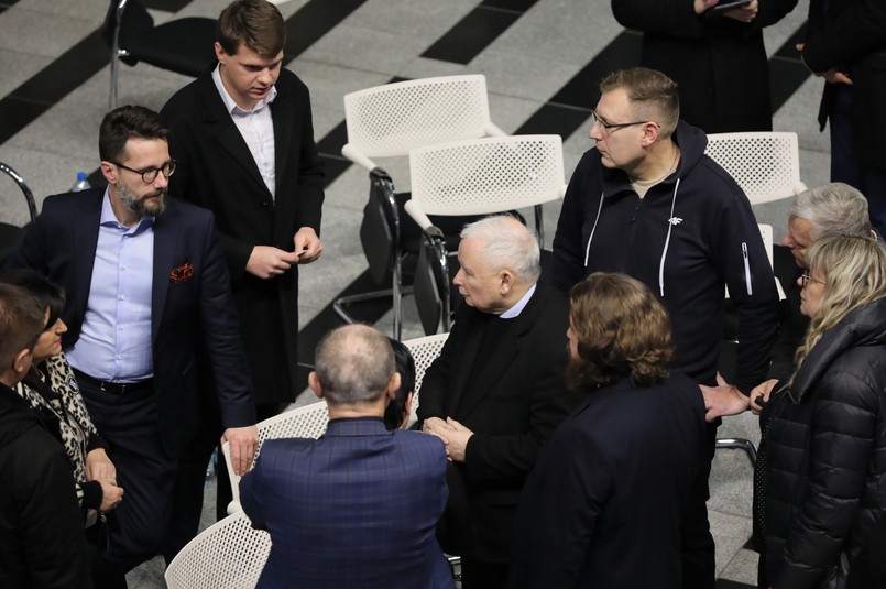 Radosław Fogiel, Jarosław Kaczyński, Mateusz Matyszkowicz, Marcin Warchoł