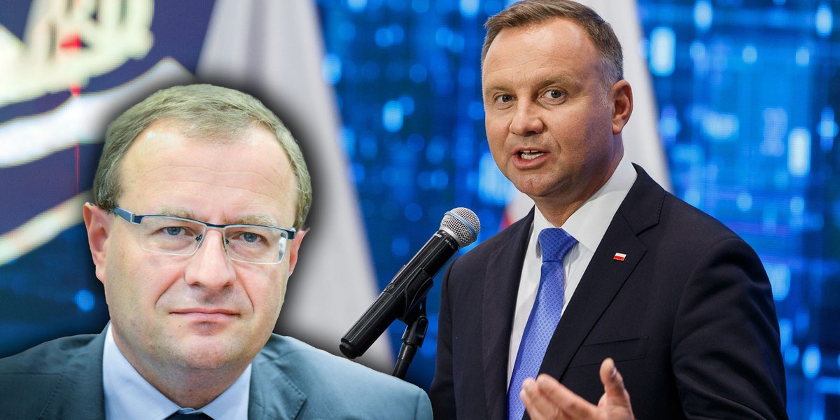 Prof. Antoni Dudek, prezydent Andrzej Duda.