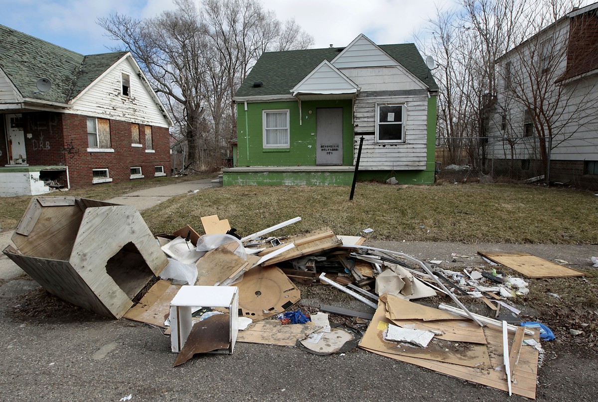 Detroit, opuszczone domy na Mackay Street