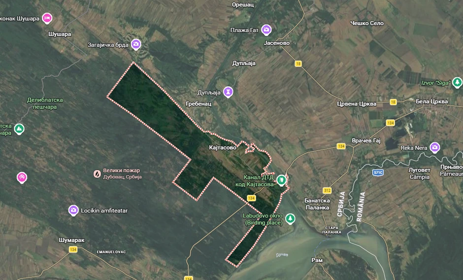 Mapa Deliblatske peščare