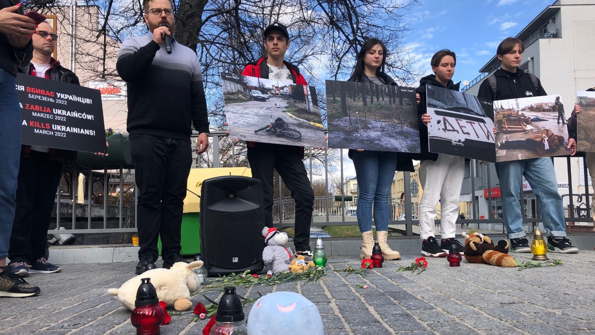 Demonstracja solidarności z Ukrainą w Kielcach