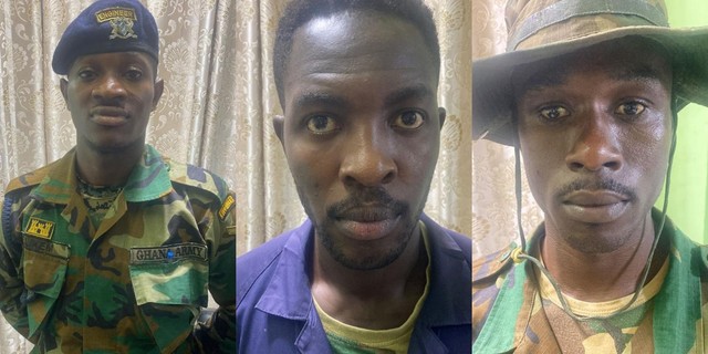 Police arrest three military men and one other accomplice for robbery