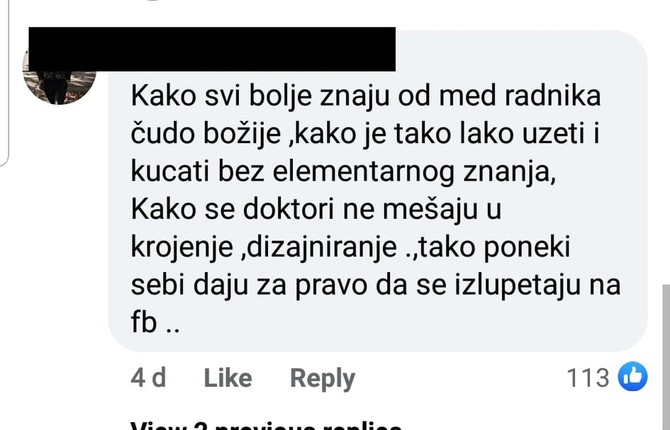 Evo nekih od komentara na Dijanin račun 