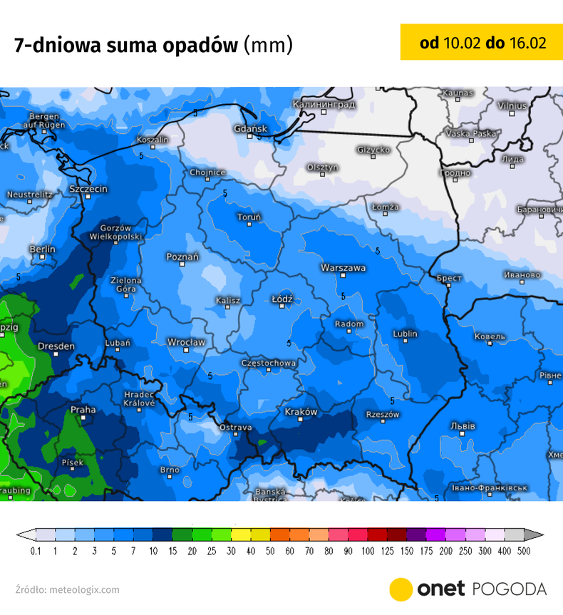 W drugiej połowie tygodnia pojawi się trochę opadów, choć nie będą one intensywne