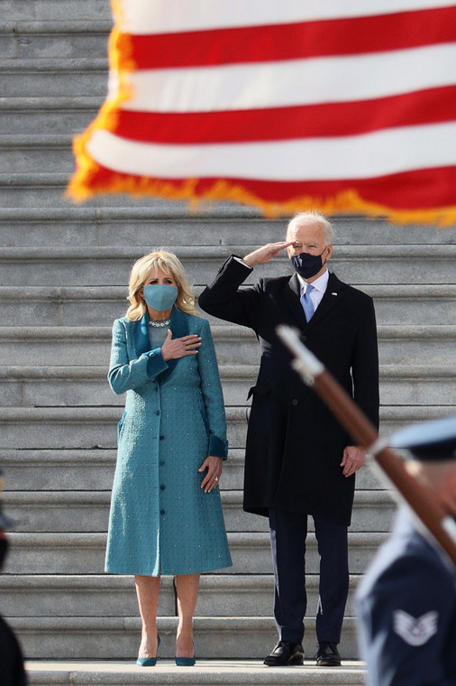 Jill Biden i Joe Biden podczas zaprzysiężenia