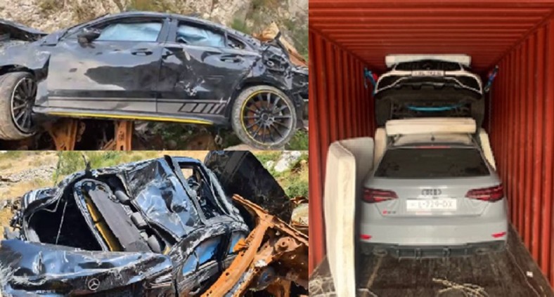 Mercedes-AMG CLA 45 y Audi RS3 Sportback chocan contra un contenedor
