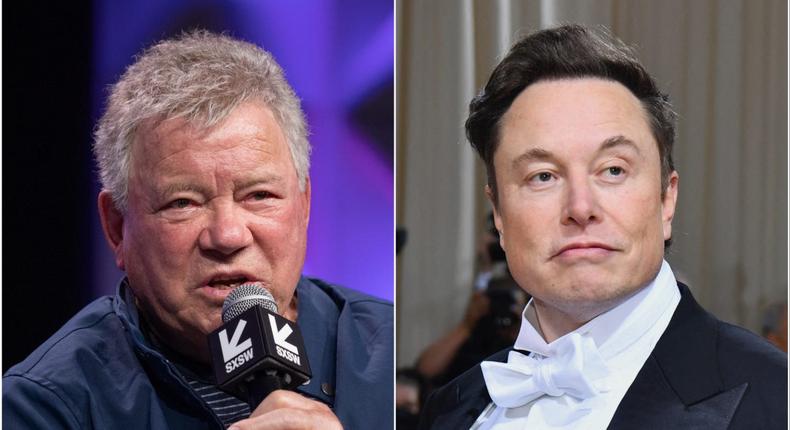 Elon Musk told William Shatner that celebrities should be treated like all other Twitter users.Rick Kern/FilmMagic/ANGELA WEISS/AFP via Getty Images