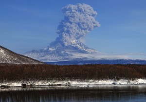Vulkan Šiveluč na Kamčatki