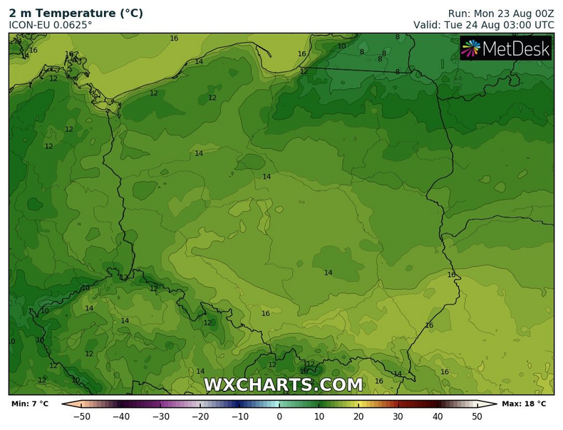 Temperatura nad ranem będzie zróżnicowana