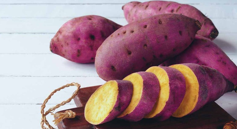 Sweet potatoes are probably the number one source of carbs for Ugandans