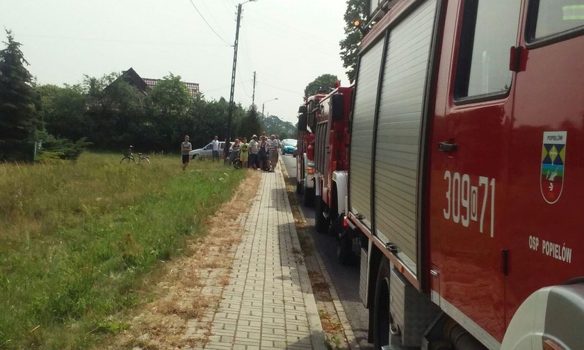 Na miejscu interweniowała straż pożarna, policja i pogotowie ratunkowe