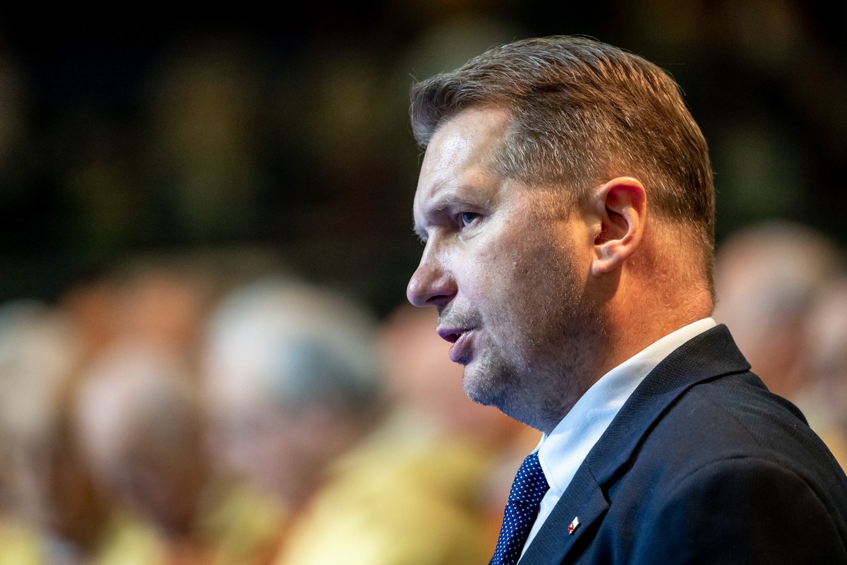 Poseł PiS Przemysław Czarnek podczas 32. rocznicy powstania Radia Maryja