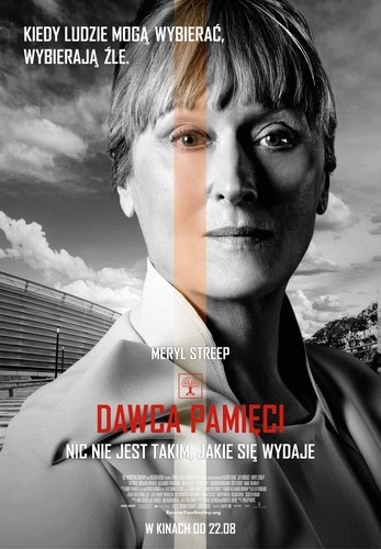 Meryl Streep na plakacie reklamującym film 'Dawca pamięci'