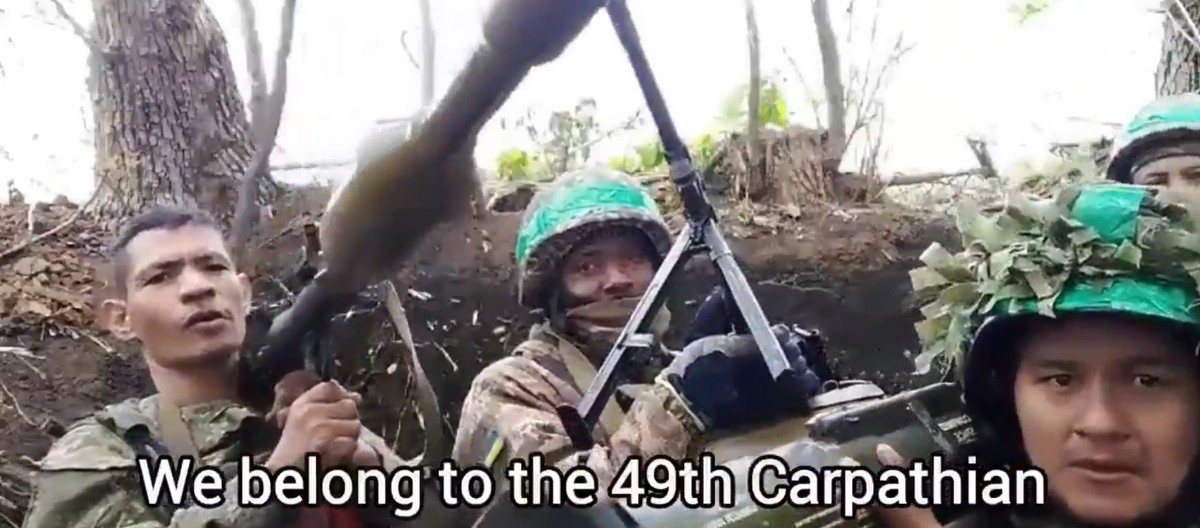 Kolumbijscy żołnierze walczący w ukraińskiej 49 brygadzie.