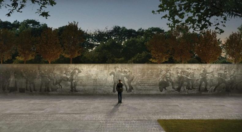 Artist rendition courtesy of US World War I Centennial Commission, of the design of the World War I Memorial titled “The Weight of Sacrifice to be built in Washington DC