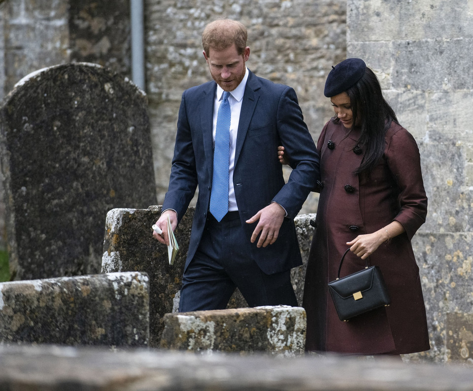 Meghan Markle i książę Harry na chrzcinach córki Zary Tindall